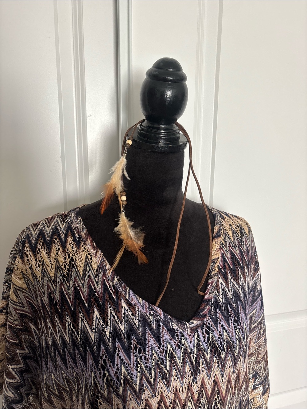julie's closet Multicolor Chevron Top in Purple and Tan - Picture 3 of 9